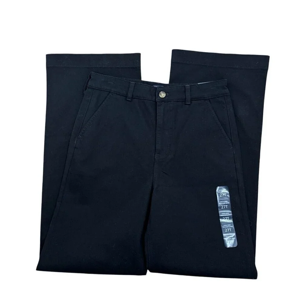 J.Crew Women's 27‎ Tall High Rise Trouser Jeans Black NWT